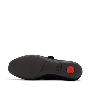 FITFLOP DELICATO WAVE-EDGE CANVAS MJ รองเท้าทรงบัลเล่ต์ผู้หญิง รุ่น A0I-001 สี BLACK