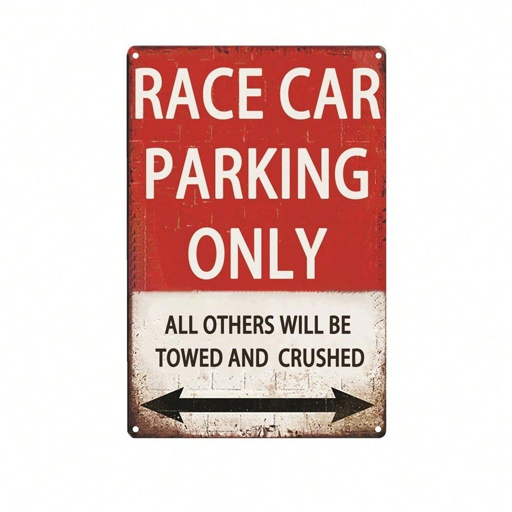 CIFbuy Vintage Race Car Tin Sign 3D Metal Wall Art Retro Garage Man Cave Decor