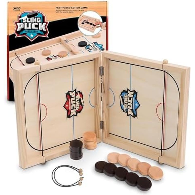 Fast Sling Puck Game - Super Winner Slingshot Puck Board Game - Sling It Shot 2 Player Hockey Table 