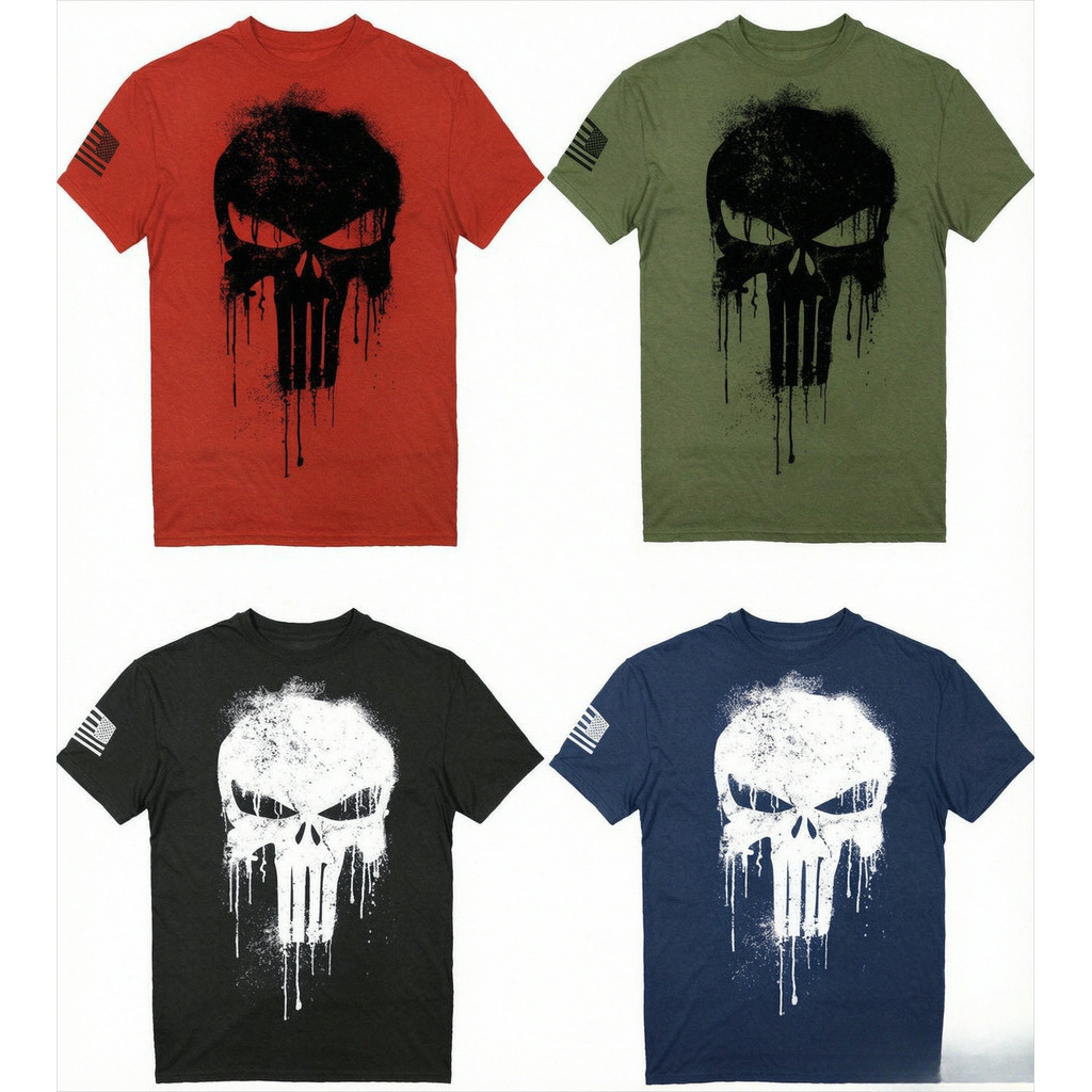 2026 Men Halloween Gothic Skull Print Men's T shirt for men 3D Print Military  Men Clothing Top Tees