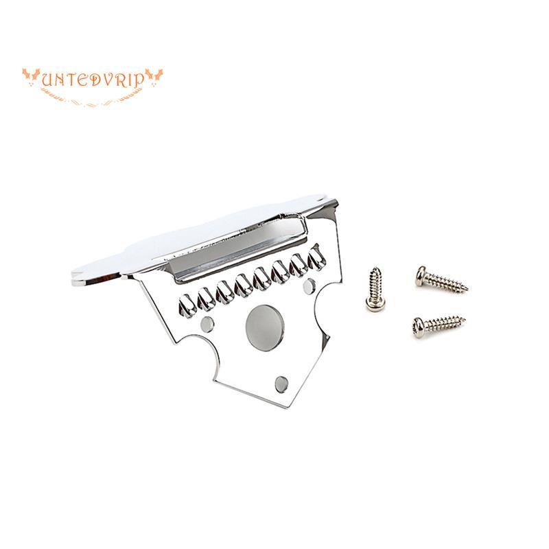 [Quick U]Mandolin Tailpiece Metal Tailpiece สําหรับ 8 String Mandolin Silver Guitar Transducer Sound