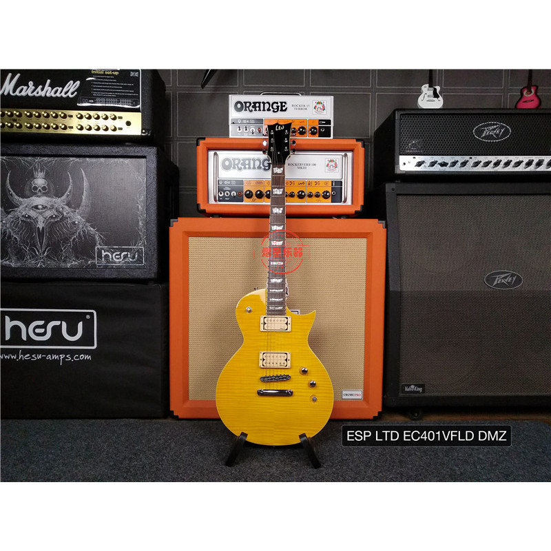 Yixing เครื่องดนตรี ESP LTD EC-401VFLD กีตาร์ไฟฟ้า Fire Grain Maple Veneer ของแท้ผลิตภัณฑ์จัดส่งฟรี