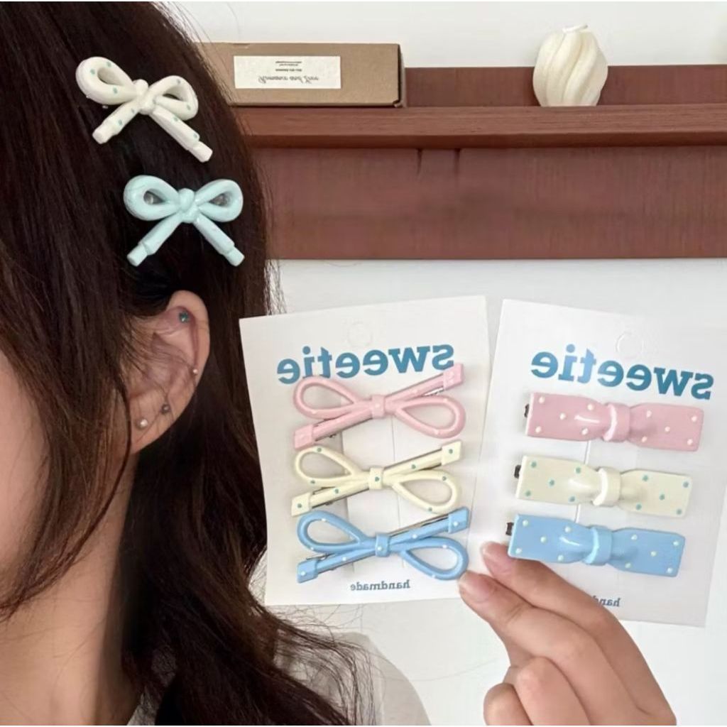 INSTANT DENPASAR SNA เกาหลีคลิปผมคลิปอุปกรณ์เสริม RIBBON คลิปแนวโน้ม 4 ชิ้น