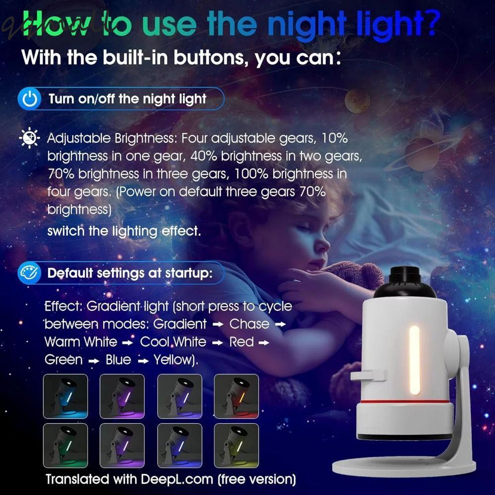 QQMALL Star Projector, Ultra HD Ambiance Lamp Galaxy Projector, กล้องโทรทรรศน์ดาราศาสตร์ การควบคุม 6
