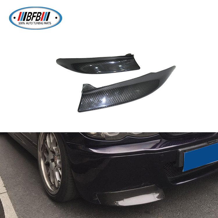 พรีเมี่ยมคาร์บอนไฟเบอร์สีดํา 100% เหมาะสําหรับ BMW E46 M3 CSL ด้านหน้ากันชน Splitter