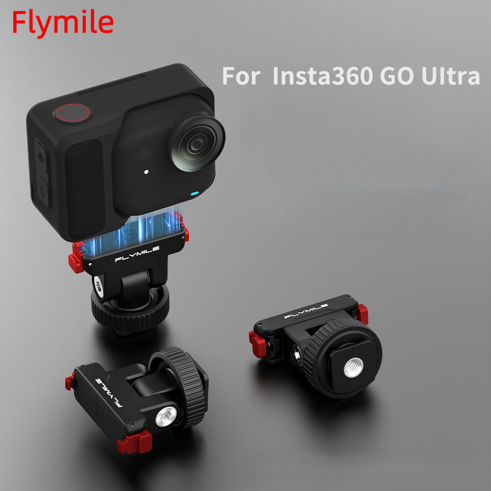 FLYMILE สําหรับ Insta360 GO Ultra magnetic gimbal ฐานที่วางจําหน่ายอย่างรวดเร็วและฐานขยายรองเท้าเย็น