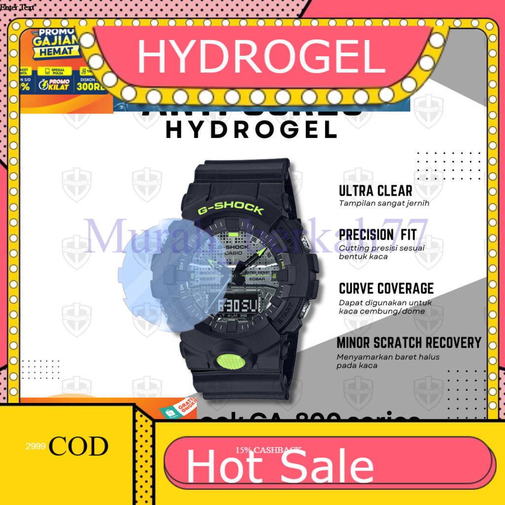HYDROGEL ไฮโดรเจลป้องกันรอยขีดข่วนสําหรับ G-Shock GA800 Gshock GA 800