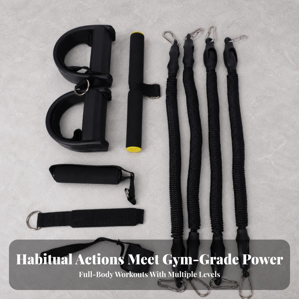 Foot-Pedal Resistance Exerciser Compact Resistance Tube Exerciser พร้อมแป้นเหยียบอุปกรณ์ฝึกความแข็งแ