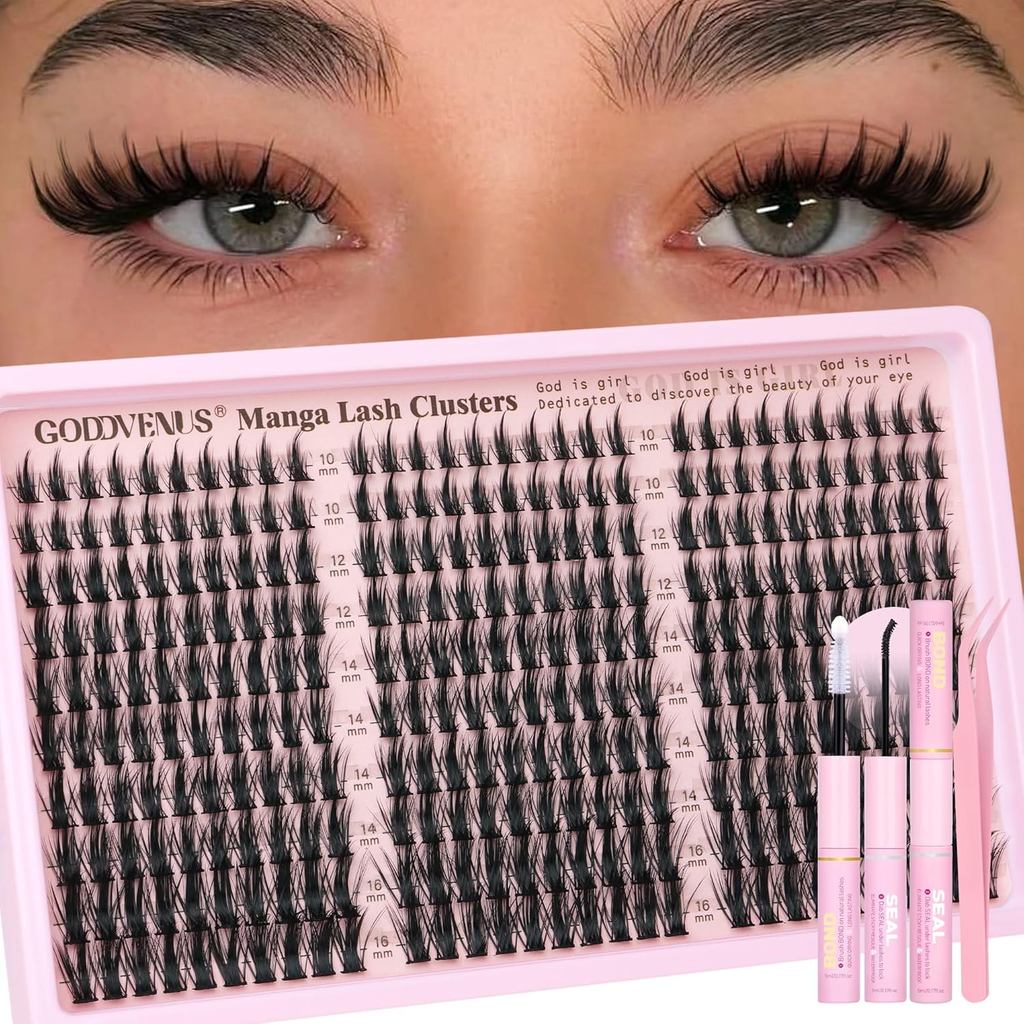 Goddvenus 300 ชิ้น Fairy แขนธรรมชาติ Cluster Eyelash EXTENSION ชุด Fluffy อะนิเมะคอสเพลย์ขนตาเดี่ยวช