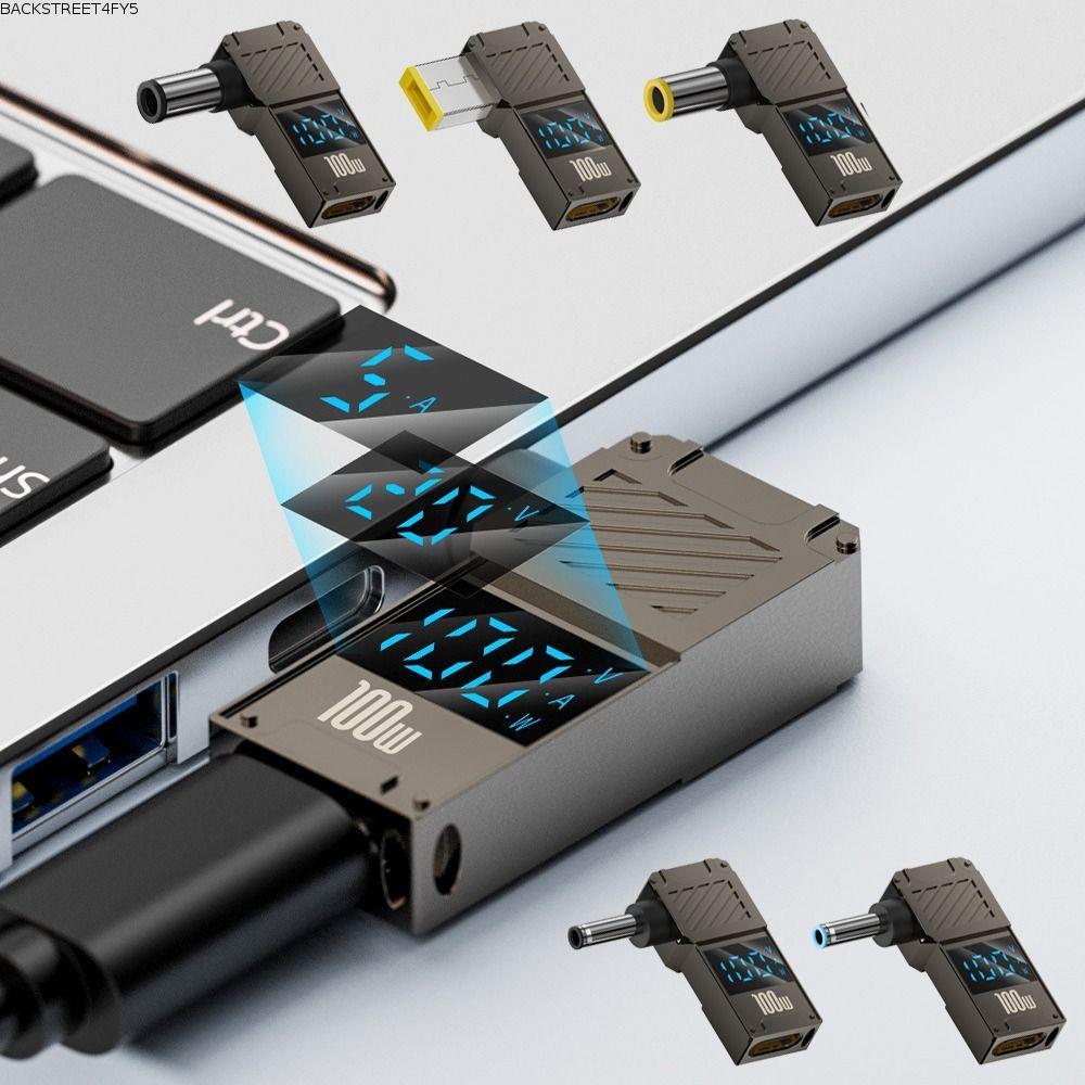 BACKSTAGEEET4FC3 Type-C to DC Adapter, Digital Display PD 100W USB-C to DC Converter, Universal Fast