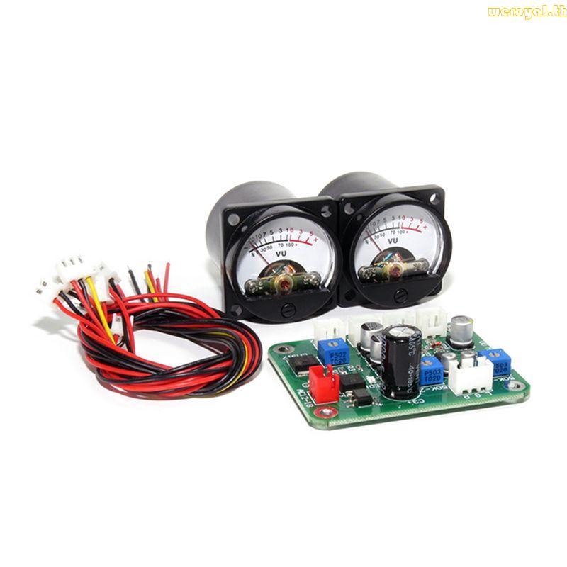 Weroyal VU Meter Warm Back Light Recording VU Panel Test Meter Level Amp with Driver Board Cable ติด