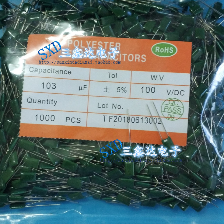 2A103J 100V103J 0.01 UF 10NF ยี่ห้อใหม่ CL11 ตัวเก็บประจุโพลีเอสเตอร์ความแม่นยํา 5%