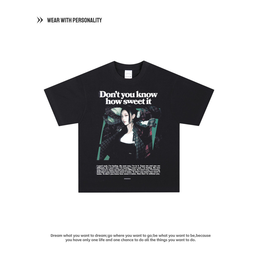 [มีสินค้า] เสื้อยืดแขนสั้น Newjeans Haerin ผ้าฝ้ายแท้ ระบายอากาศได้ดี สไตล์เกาหลี ใส่ได้ทั้งชายและหญ