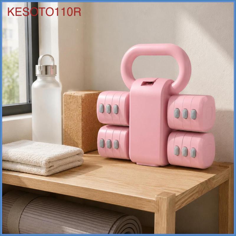 [kesoto110r] Dumbbell Barbell Kettlebell Set 3-in-1 Convertible Weight Set Adjustable Kettlebell Eas