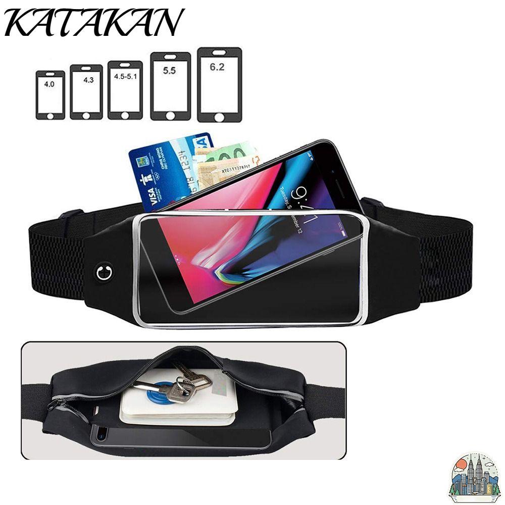 KATAKAN Running Belt, Running Gear 6.5 นิ้ว Fanny Pack, Touchscreen Waterproof Belt Bag