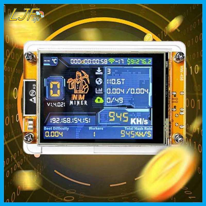 LJF 1060KH/S Nerdminer Nmminer อัพเกรด Harshrate 2.8 นิ้วสมาร์ทจอแสดงผล Bitcoin Crypto Solo Lottery 