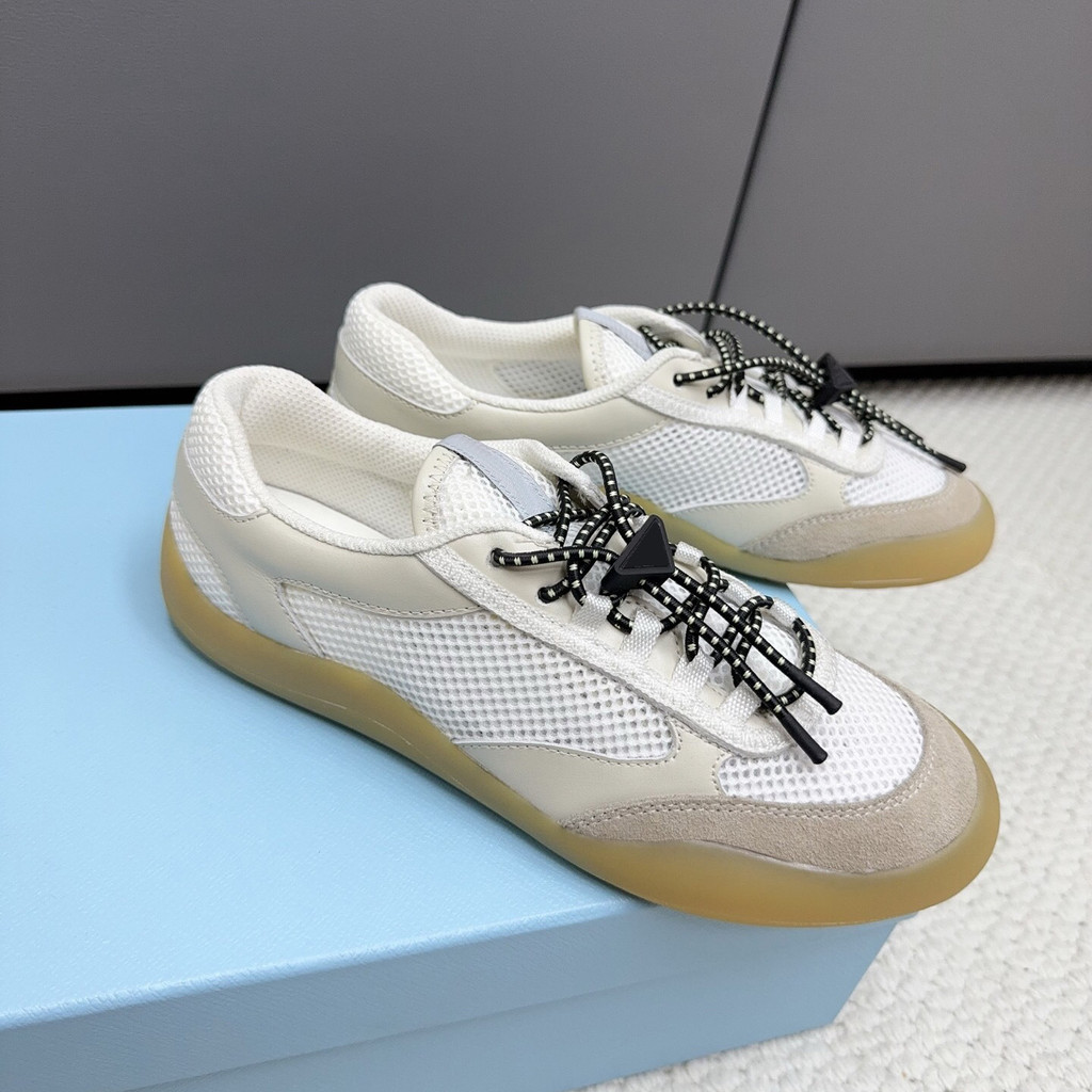 ZE2R PA/ 26New spring and summer casual breathable mesh sneakers with genuine leather triangle logo,