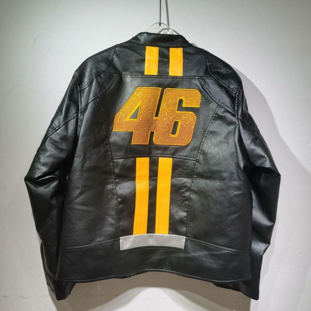 MOTOGP racing leather jacket, embroidered craftsmanship, VR46 team custom leather jacket, R1M motorc