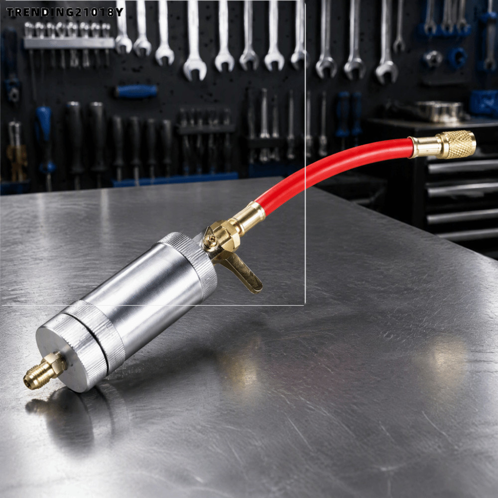 TRENDING21018Y หัวฉีดน้ํามัน, 1/4 "SAE R134A ใช้งานร่วมกับ Dye หัวฉีด, ทนทาน 2 ออนซ์ R12 ใช้งานร่วมก