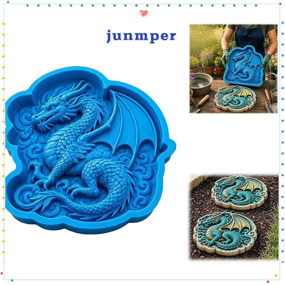 JUNMPER Stepping Stone Mold, Cement Reusable Garden Path Cement Mould, Funny Dragon Shape Silicone P