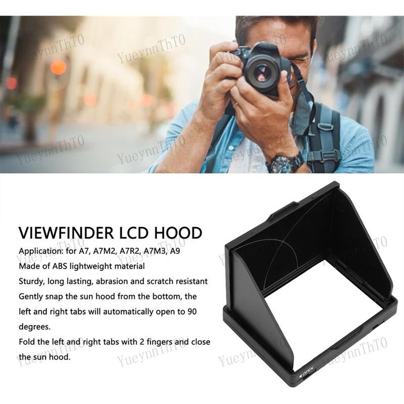 {yueynntht}กล้องหน้าจอ LCD Hood Sun Shade,LCD Hood Shade Sunshade สําหรับ A7/A7M2/A7R2/A7M3/A9,3.0 น