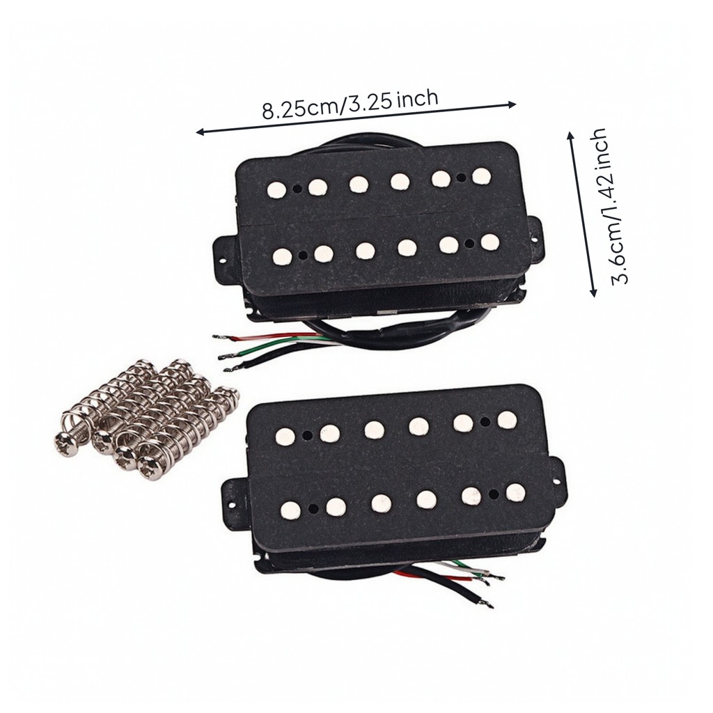 2 ชิ้น Humbucker Pickup พร้อมฝาปิดโลหะกระถางกีตาร์ไฟฟ้า Humbucker Pickup Replacement Part ที่มีประสิ
