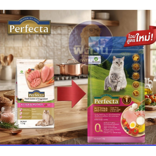 Perfecta KITTEN & MOTHER อาหารสำหรับลูกแมวและแม่แมวขณะตั้งท้อง 1.20 กิโลกรัม{อาหารแมวเม็ด}