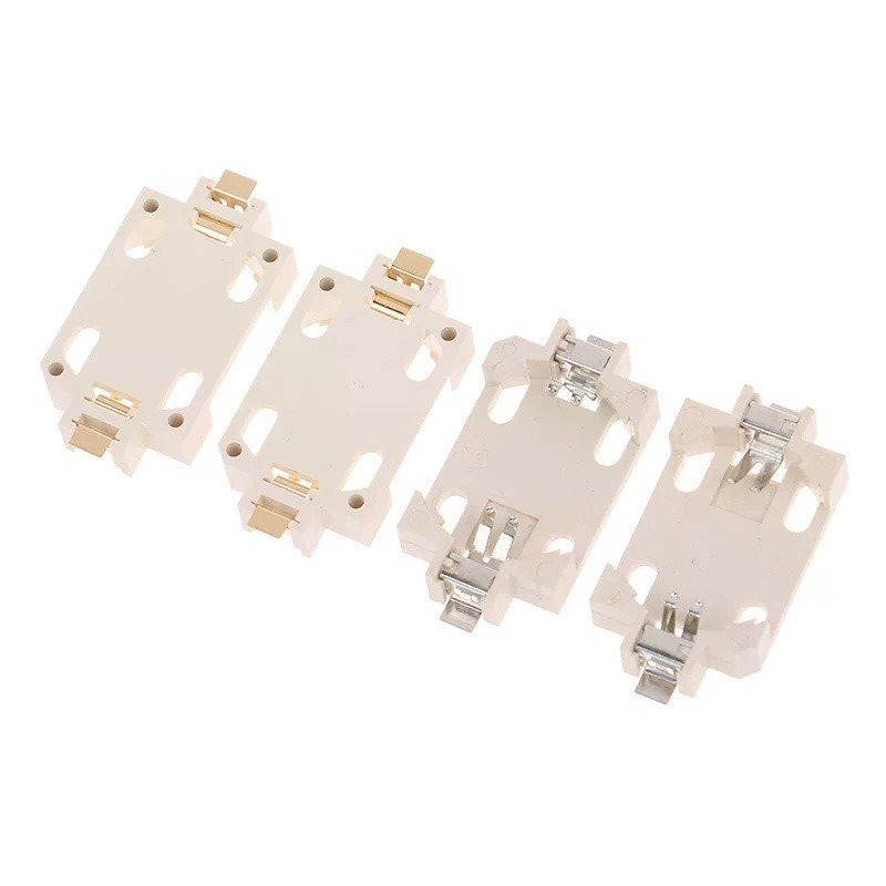 ที่วางแบตเตอรี่ชุบทอง 10 ชิ้นสําหรับ CR2032/2025/BS-6 - ที่วาง PCB SMD พร้อมคอนแทคเลนส์ชุบดีบุก