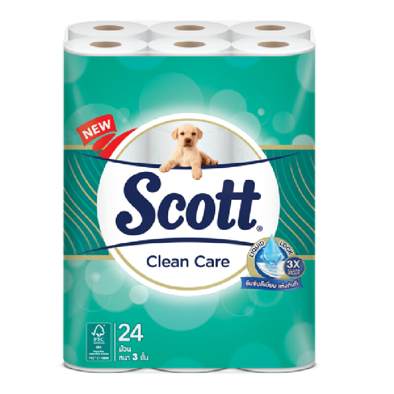 SCOTT กระดาษชำระ ขนาดจัมโบ้ รุ่น Clean Care (แพ็ค 24 ม้วน)