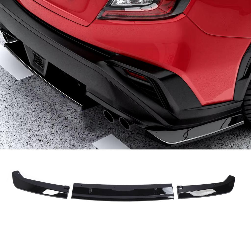 Enhanced Aerodynamics ชุดสปอยเลอร์กันชนด้านหลังสีดําเคลือบเงา 3 ชิ้นสําหรับ VB 2022 Onwards
