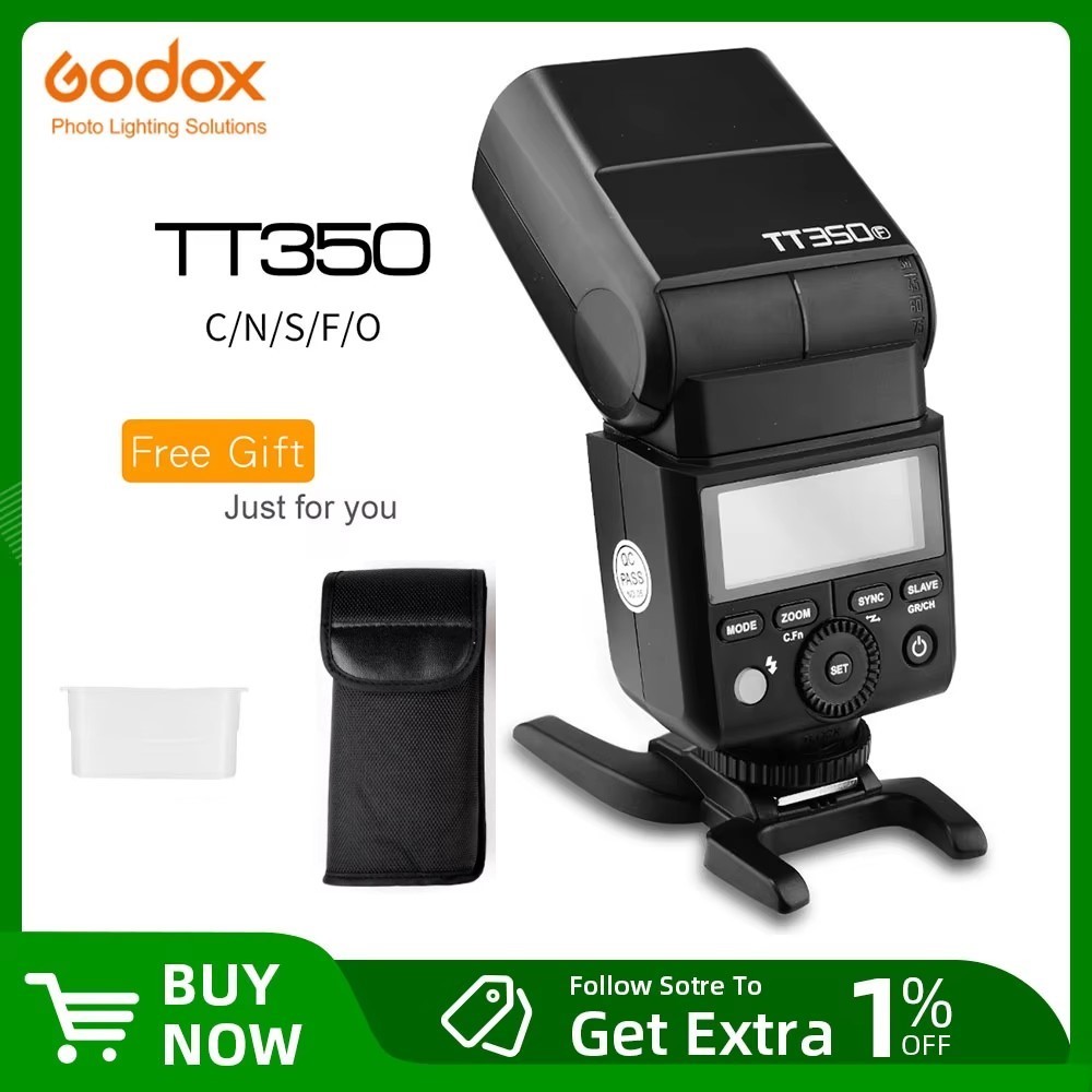 Godox TT350C TT350N TT350S TT350F TT350F TT350O แฟลช 2.4G HSS TTL ไร้สาย Speedlite แฟลชสําหรับ Sony 