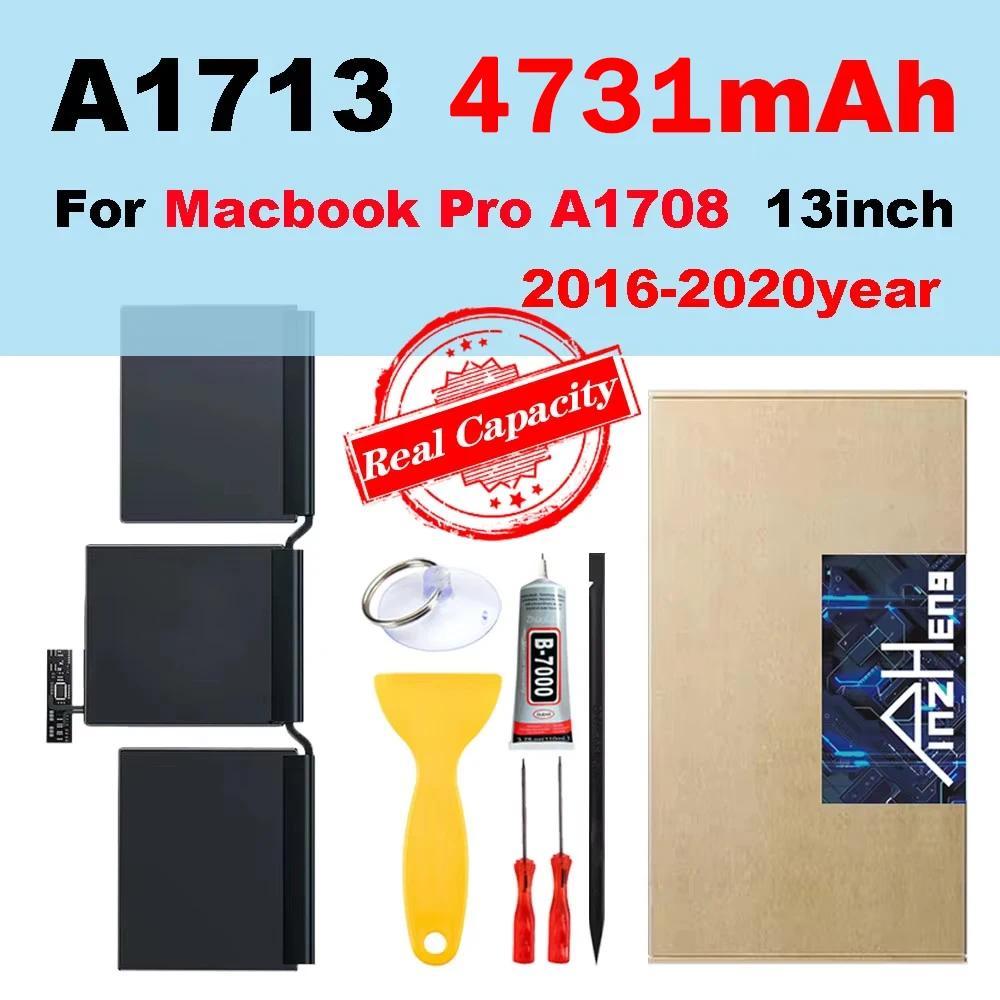 【QJ】PINZHENG แบตเตอรี่แล็ปท็อปสำหรับแมคบุคโปร 13'' A1502 A1706 A1989 A2251 A2159 A2289 A2338 A2251 1