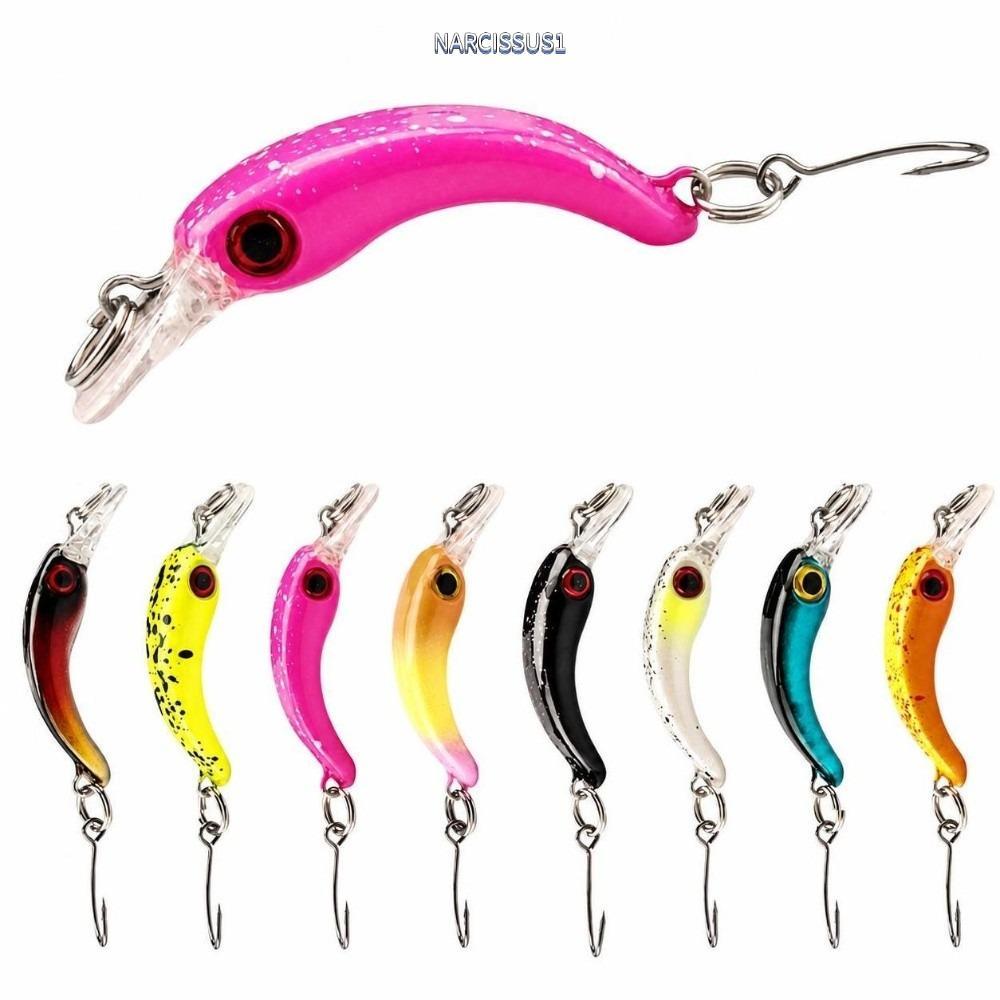 NARCISSUS13A0E 8PCS Minnow เหยื่อตกปลา,ลอย 1.57 นิ้ว Crankbait Wobbler เหยื่อ, ทนทานด้วยตา 0.05 ออนซ