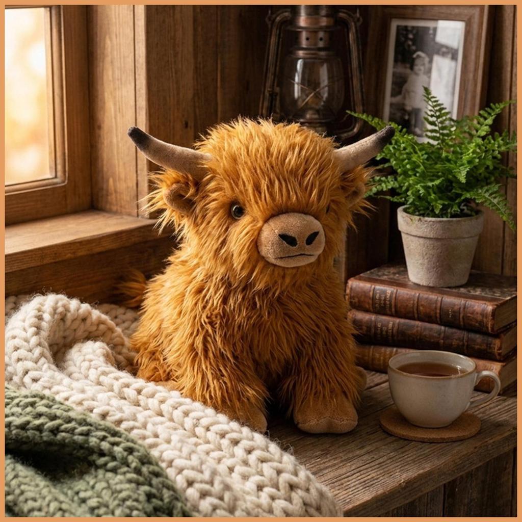 ตุ๊กตาวัว 10.2 นิ้ว Horns ออกแบบวัวตุ๊กตาของเล่นวัวตุ๊กตาของเล่นเด็กผู้ใหญ่สาว Comfort Home เนอสเซอร