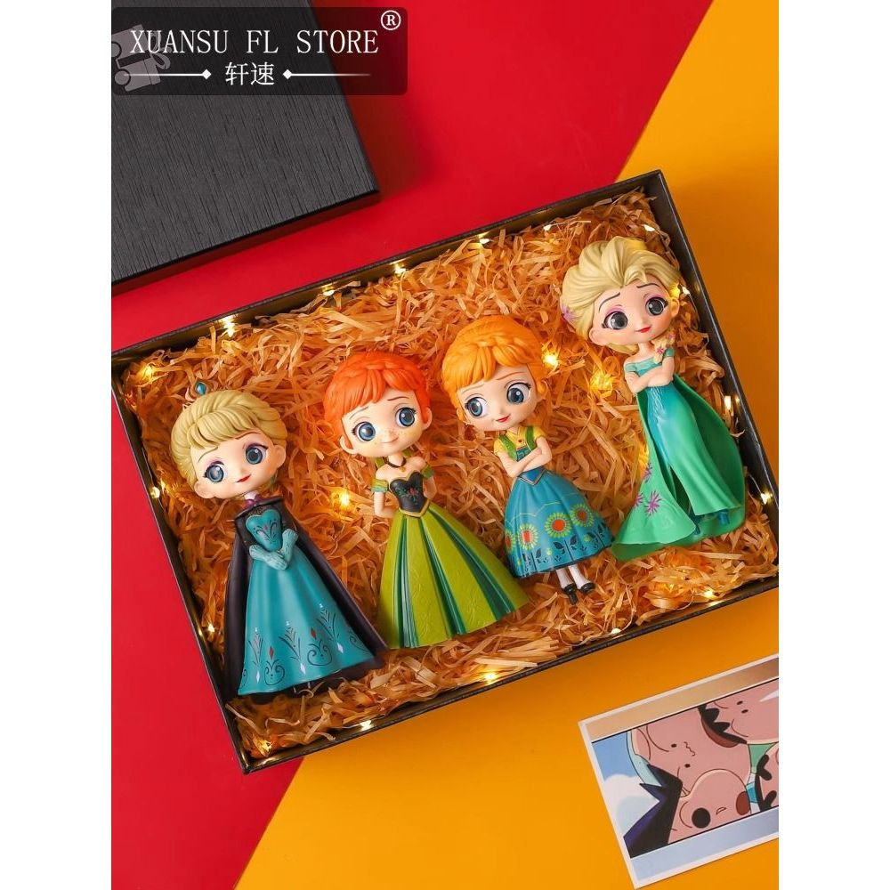 Elsa Anna Snow White Figure ตุ๊กตาของเล่น Elsa Mystery กล่องเครื่องประดับ