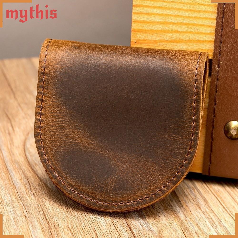 MYTHIS Small Wallet, Hasp Ultra Light Mini Coin Purse, Simple Style Handmade Leather Change Purse Me
