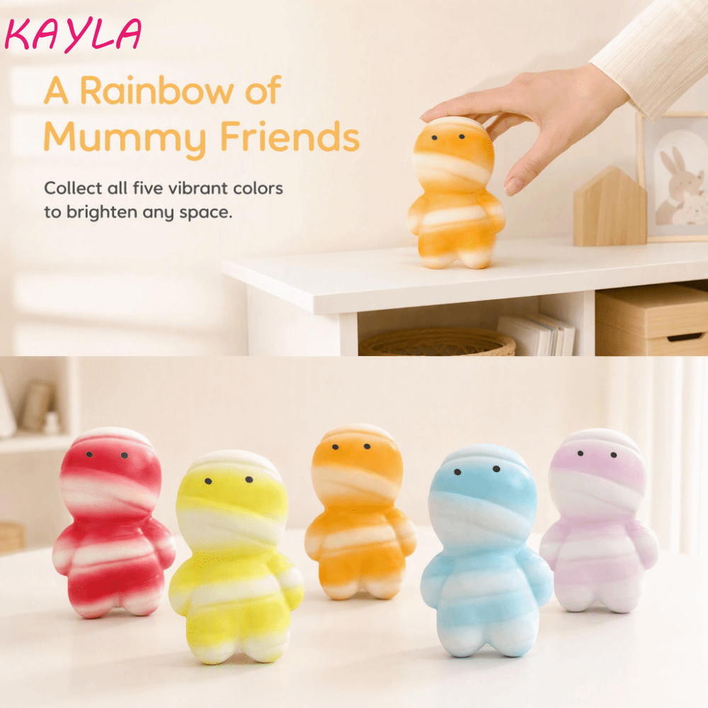 KAYLA Mummy Squeezable Toy, Pressable Moist Mummy Squishy Toy, Fidget Toy Funny Super Soft Cute Mumm