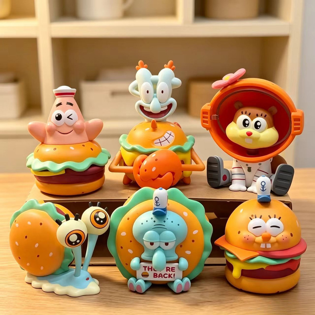 ⭐⭐SpongeBob SquarePants Burger King Package Crab Burger น่ารัก Hand-Made ของเล่นเดสก์ท็อปตกแต่ง Myst