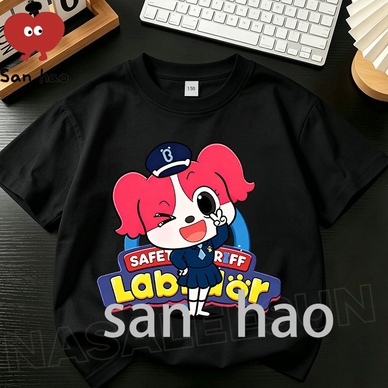 [จัดส่งในวันเดียวกัน] นาซ่า เด็กสีชมพูแท้สบายเสื้อยืดตํารวจสุนัข น้ําลาย การพิมพ์ 3-16 ปีชายหญิงลําลองแขนสั้น