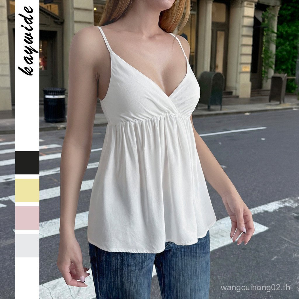 Diyun Y2K Style All-Match สีทึบ Camisole Top ผู้หญิงฤดูร้อน Z8IF