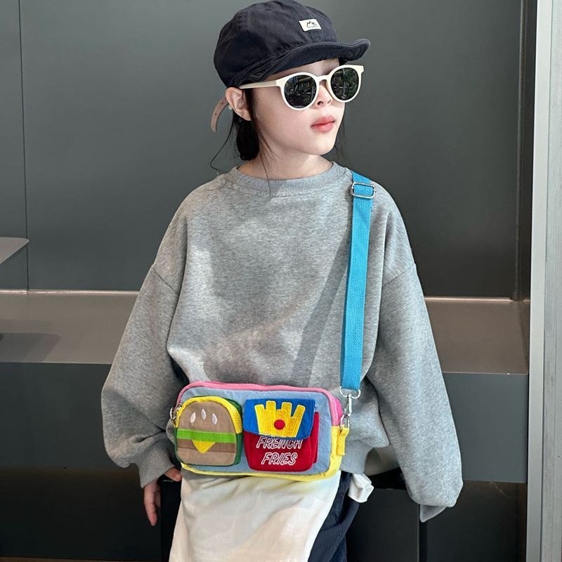 Dopamine Burger French Fries Messenger Bag Alien Children Shoulder Bag กันน้ําเวอร์ชั่นเกาหลีเหมาะสํ