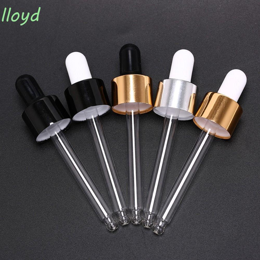 LLOYD Dropper ฝาปิดอลูมิเนียม Dropper สีดํา/ทอง/เงิน 5 ชิ้นเคมี Dropper Transfer Glass Liquid Droppe