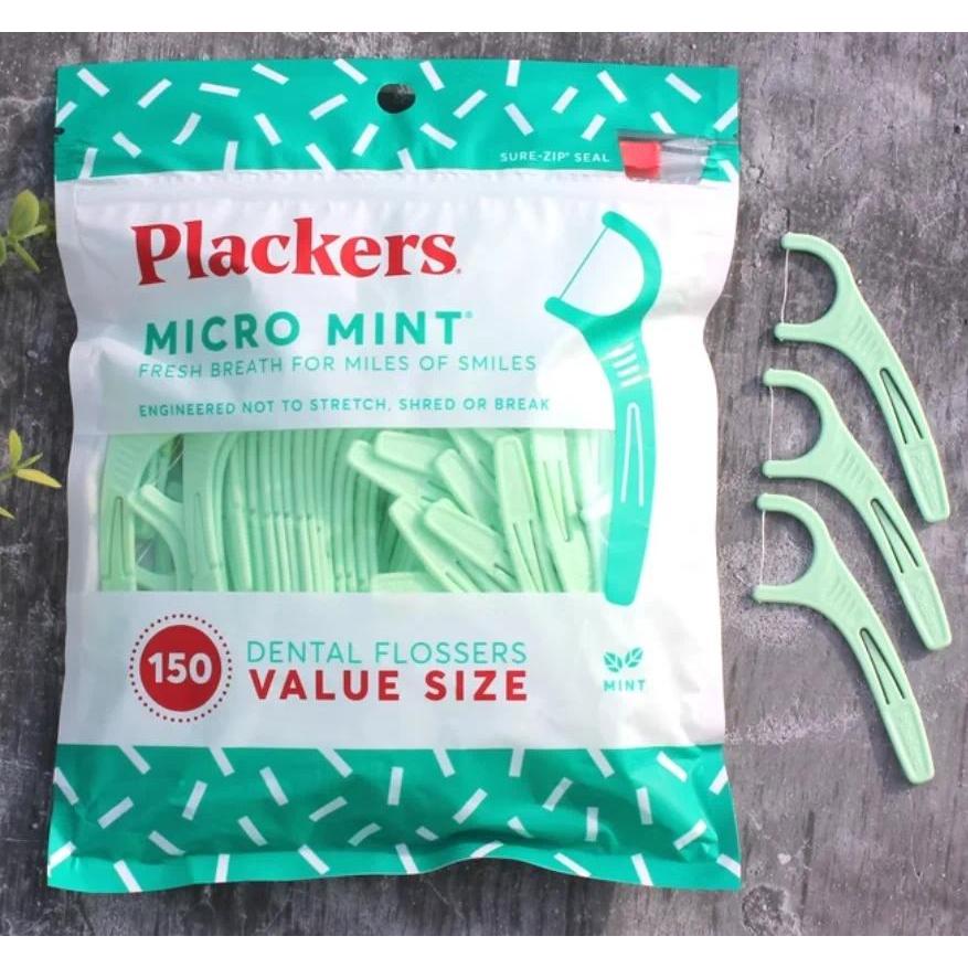 【QJ】ไหมขัดฟัน Plackers ครอบครัวละเอียดพิเศษแพ็ครสมิ้นต์ดูแลไหมขัดฟันโพลีเมอร์ก้านไหมขัดฟันด้าย