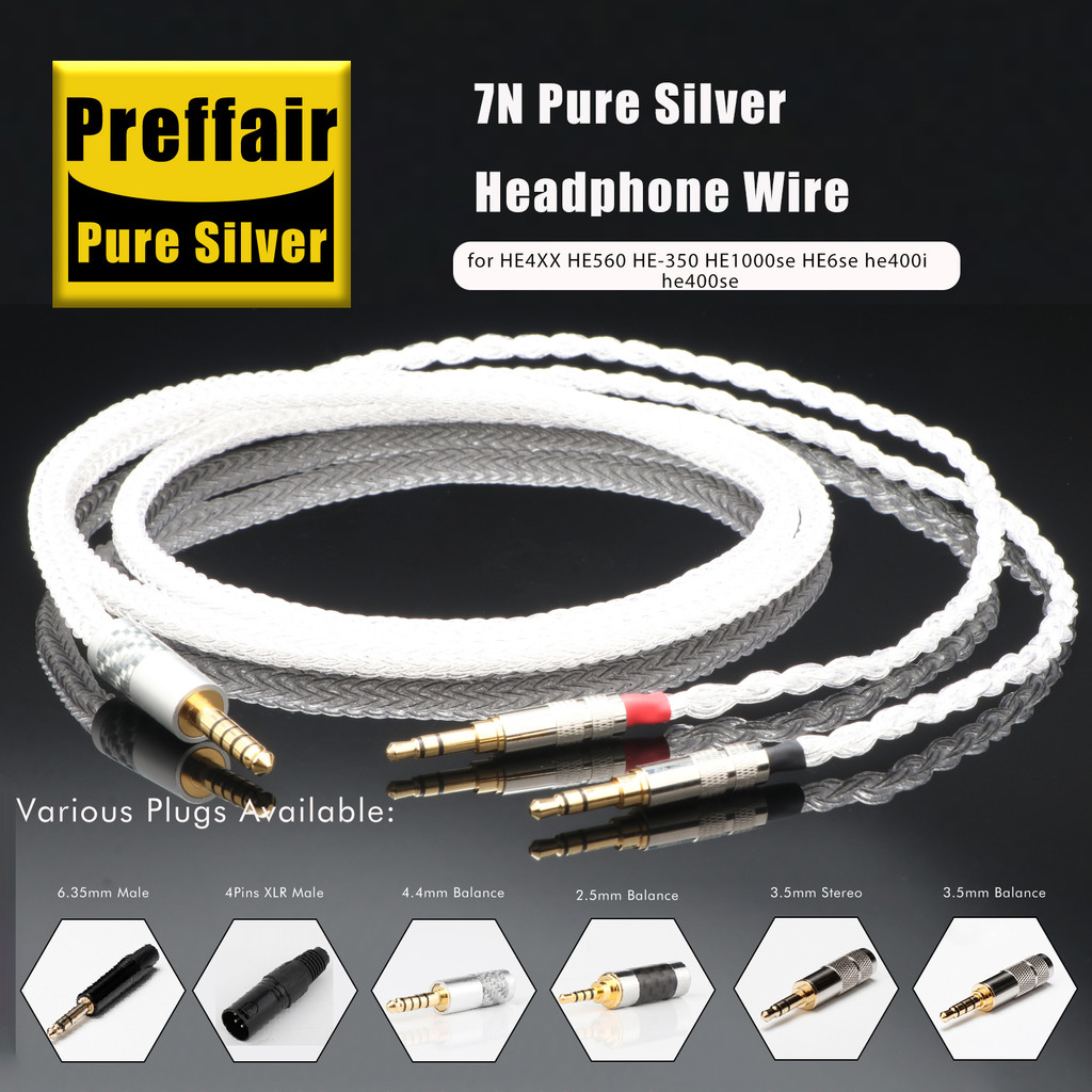 16 แกน 100% เงินแท้ EarPhone สําหรับ HE4XX HE560 HE-350 HE1000se HE6se he400i he400se หูฟัง