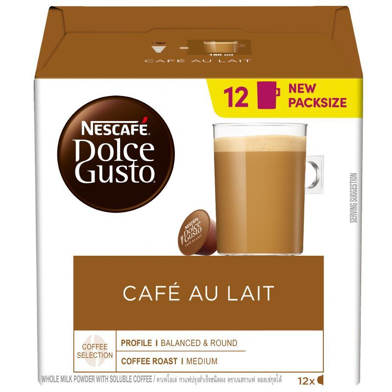 เนสกาแฟดอลเช่กุสโต้กาแฟปรุงสำเร็จคาเฟโอเล่ 12แคปซูล 120กรัม Nescafe Dolce Cafe Au Lait120g