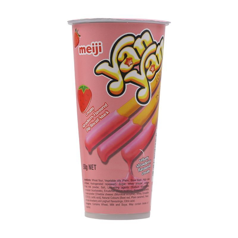 เมจิยันยันขนมปังเคลือบสตรอเบอร์รี่ 49กรัม Meiji Yun Yun Strawberry 49g.