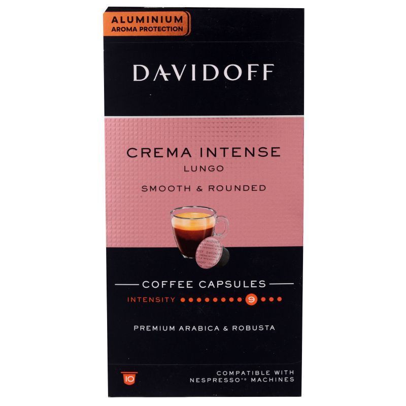 แดวิดอฟฟ์อินเทนส์ลุงโกกาแฟ10แคปซูล 55กรัม Davidoff Intense Lungo Coffee 10Capsules 55g.