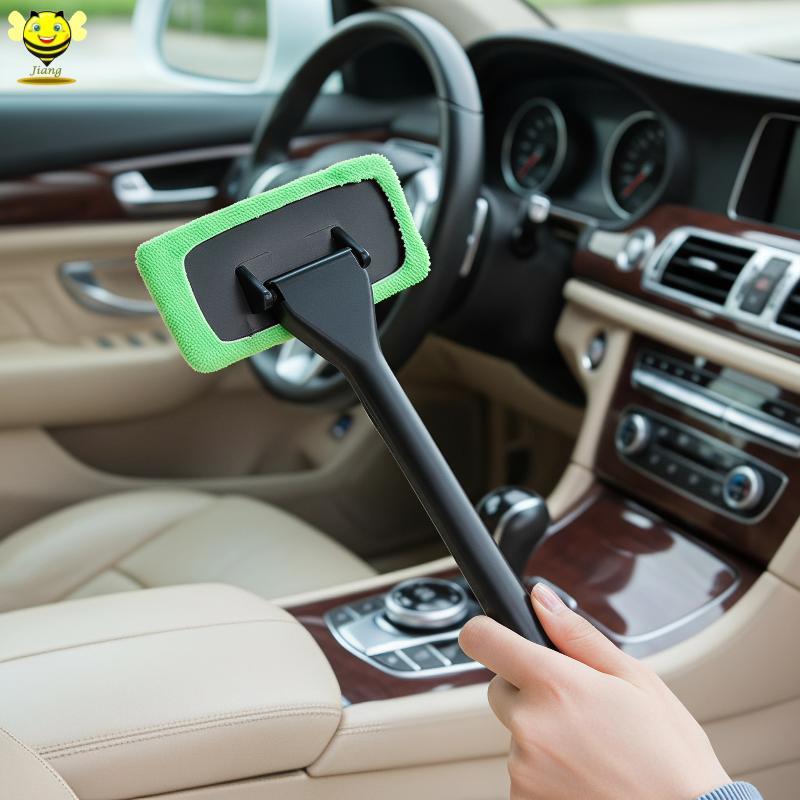 [Jiang] แปรงทําความสะอาดหน้าต่างรถยนต์แผ่นไมโครไฟเบอร์แบบใช้ซ้ําได้ Non-Scratch Dust Grease Remover 