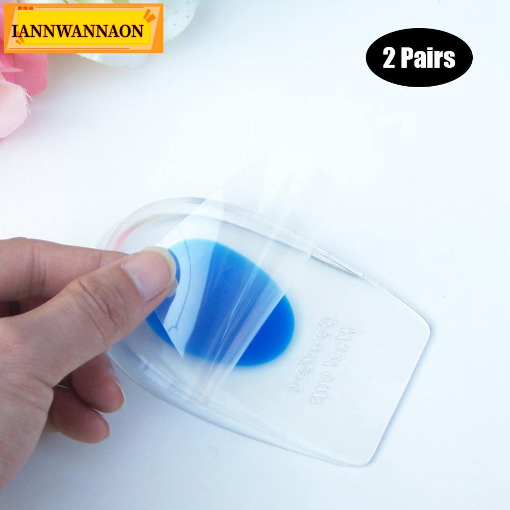 IANNWANAON 2 คู่เพิ่มความสูงพื้นรองเท้า,ซิลิโคนสีฟ้านวดส้นเบาะ,สบาย 11.3x7x2 ซม.เจลส้นถ้วยสําหรับชาย