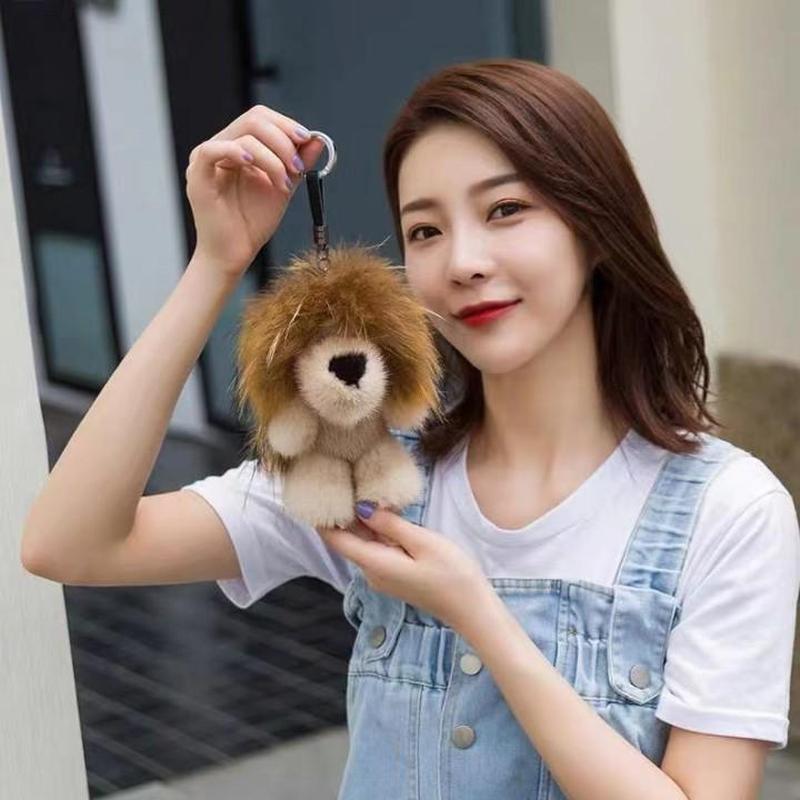 Rex กระต่ายขน Lion King Simba เครื่องประดับ Plush Sleeping Eyes สัญลักษณ์น่ารัก Lion พวงกุญแจรถกระเป